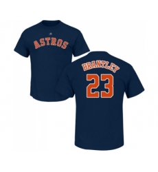 Baseball Houston Astros #23 Michael Brantley Navy Blue Name & Number T-Shirt