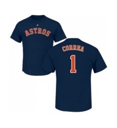 MLB Nike Houston Astros #1 Carlos Correa Navy Blue Name & Number T-Shirt