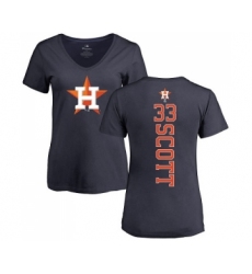 MLB Women's Nike Houston Astros #33 Mike Scott Navy Blue Backer T-Shirt