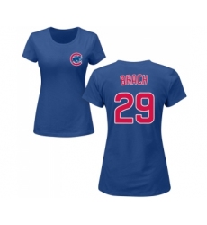 Baseball Women's Chicago Cubs #29 Brad Brach Royal Blue Name & Number T-Shirt