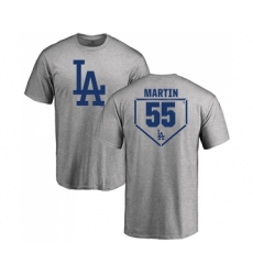 Baseball Los Angeles Dodgers #55 Russell Martin Gray RBI T-Shirt