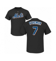 Baseball New York Mets #7 Marcus Stroman Black Name & Number T-Shirt