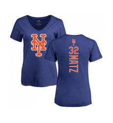 MLB Women's Nike New York Mets #32 Steven Matz Royal Blue Backer T-Shirt
