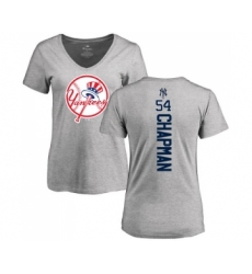 MLB Women's Nike New York Yankees #54 Aroldis Chapman Ash Backer T-Shirt