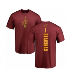 Basketball Cleveland Cavaliers #1 Nik Stauskas Maroon Backer T-Shirt