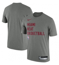 Men's Miami Heat Heather Gray 2023-24 Sideline Legend Performance Practice T-Shirt