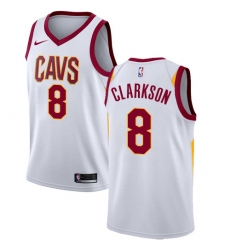 Youth Nike Cleveland Cavaliers #8 Jordan Clarkson Authentic White NBA Jersey - Association Edition