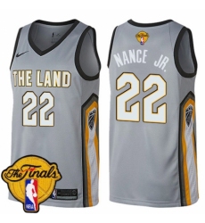 Women's Nike Cleveland Cavaliers #22 Larry Nance Jr. Swingman Gray 2018 NBA Finals Bound NBA Jersey - City Edition