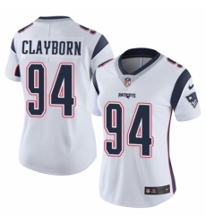 Women's Nike New England Patriots #94 Adrian Clayborn White Vapor Untouchable Limited Player NFL Jersey