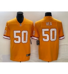 Men's Nike Tampa Bay Buccaneers #50 Vita Vea Yellow Limited Stitched Throwback Jersey