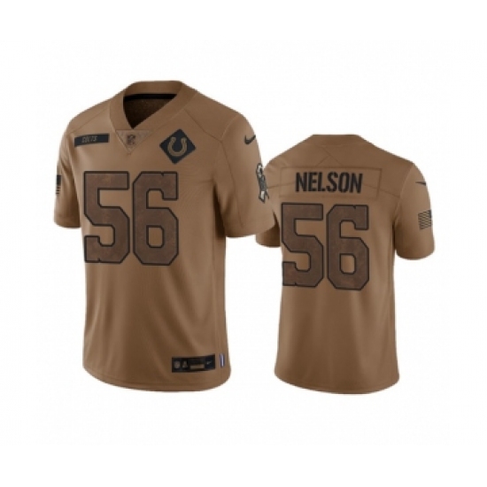 Men's Nike Indianapolis Colts #56 Quenton Nelson 2023 Brown Salute To Sertvice Limited Football Stitched Jersey Men's Nike Indianapolis Colts #56 Quenton Nelson 2023 Brown Salute To Sertvice Limited Football Stitched Jersey