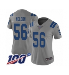 Women's Indianapolis Colts #56 Quenton Nelson Limited Gray Inverted Legend 100th Season Football Jersey Women's Indianapolis Colts #56 Quenton Nelson Limited Gray Inverted Legend 100th Season Football Jersey