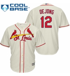 Men's Majestic St. Louis Cardinals #12 Paul DeJong Replica Cream Alternate Cool Base MLB Jersey