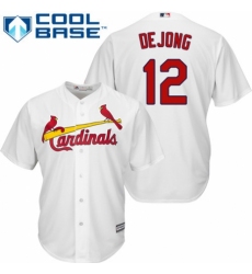 Youth Majestic St. Louis Cardinals #12 Paul DeJong Replica White Home Cool Base MLB Jersey