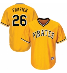 Men's Majestic Pittsburgh Pirates #26 Adam Frazier Replica Gold Alternate Cool Base MLB Jersey