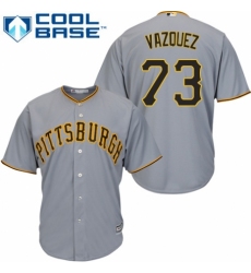 Youth Majestic Pittsburgh Pirates #73 Felipe Vazquez Replica Grey Road Cool Base MLB Jersey