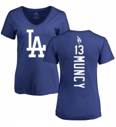 MLB Women's Nike Los Angeles Dodgers #13 Max Muncy Royal Blue Backer T-Shirt