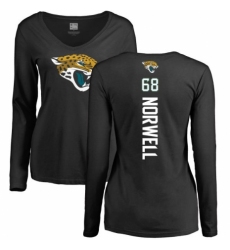 NFL Women's Nike Jacksonville Jaguars #68 Andrew Norwell Black Backer Slim Fit Long Sleeve T-Shirt