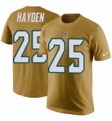 NFL Men's Nike Jacksonville Jaguars #25 D.J. Hayden Gold Rush Pride Name & Number T-Shirt
