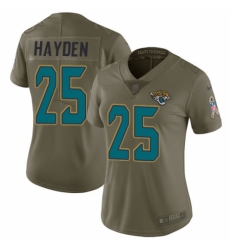 Women's Nike Jacksonville Jaguars #25 D.J. Hayden Limited Olive 2017 Salute to Service NFL Jersey