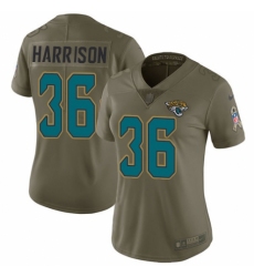 Women's Nike Jacksonville Jaguars #36 Ronnie Harrison Limited Olive 2017 Salute to Service NFL Jersey