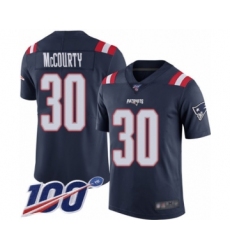 Men's New England Patriots #30 Jason McCourty Limited Navy Blue Rush Vapor Untouchable 100th Season Football Jersey