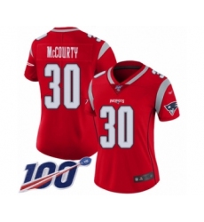 Women's New England Patriots #30 Jason McCourty Limited Red Inverted Legend 100th Season Football Jersey