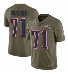 Youth Nike New England Patriots #71 Danny Shelton Limited Olive 2017 Salute to Service NFL Jersey
