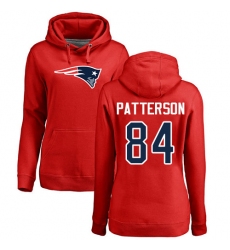 NFL Women's Nike New England Patriots #84 Cordarrelle Patterson Red Name & Number Logo Pullover Hoodie