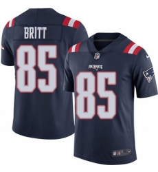 Men's Nike New England Patriots #85 Kenny Britt Limited Navy Blue Rush Vapor Untouchable NFL Jersey