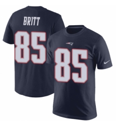 NFL Nike New England Patriots #85 Kenny Britt Navy Blue Rush Pride Name & Number T-Shirt