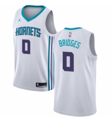 Men's Nike Jordan Charlotte Hornets #0 Miles Bridges Swingman White NBA Jersey - Association Edition