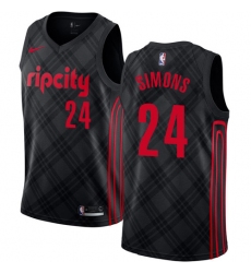 Women's Nike Portland Trail Blazers #24 Anfernee Simons Swingman Black NBA Jersey - City Edition