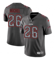 Men's Nike New England Patriots #26 Sony Michel Gray Static Vapor Untouchable Limited NFL Jersey