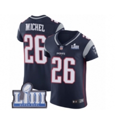 Men's Nike New England Patriots #26 Sony Michel Navy Blue Team Color Vapor Untouchable Elite Player Super Bowl LIII Bound NFL Jersey