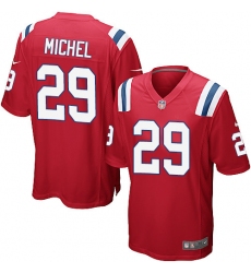 Men's Nike New England Patriots #29 Sony Michel Game Red Alternate NFL Jersey