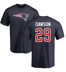 NFL Nike New England Patriots #29 Duke Dawson Navy Blue Name & Number Logo T-Shirt