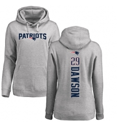 NFL Women's Nike New England Patriots #29 Duke Dawson Ash Backer Pullover Hoodie