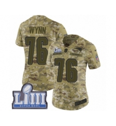 Women's Nike New England Patriots #76 Isaiah Wynn Limited Camo 2018 Salute to Service Super Bowl LIII Bound NFL Jersey