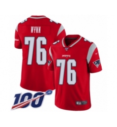 Youth New England Patriots #76 Isaiah Wynn Limited Red Inverted Legend 100th Season Football Jersey
