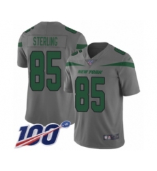 Youth New York Jets #85 Neal Sterling Limited Gray Inverted Legend 100th Season Football Jersey