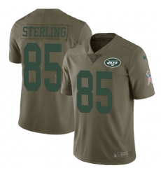 Youth Nike New York Jets #85 Neal Sterling Limited Olive 2017 Salute to Service NFL Jersey