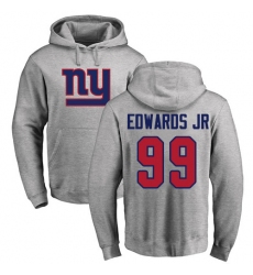NFL Nike New York Giants #99 Mario Edwards Jr Ash Name & Number Logo Pullover Hoodie