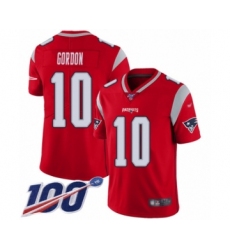 Men's New England Patriots #10 Josh Gordon Limited Red Inverted Legend 100th Season Football Jersey