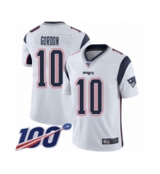 Men's New England Patriots #10 Josh Gordon White Vapor Untouchable Limited Player 100th Season Football Jersey