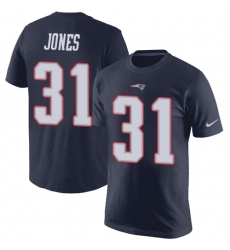 NFL Nike New England Patriots #31 Jonathan Jones Navy Blue Rush Pride Name & Number T-Shirt