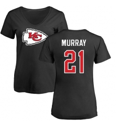 NFL Women's Nike Kansas City Chiefs #21 Eric Murray Black Name & Number Logo Slim Fit T-Shirt