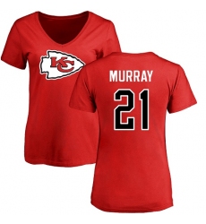 NFL Women's Nike Kansas City Chiefs #21 Eric Murray Red Name & Number Logo Slim Fit T-Shirt