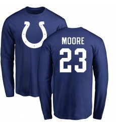 NFL Nike Indianapolis Colts #23 Kenny Moore Royal Blue Name & Number Logo Long Sleeve T-Shirt