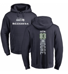 NFL Nike Seattle Seahawks #83 David Moore Navy Blue Backer Pullover Hoodie
